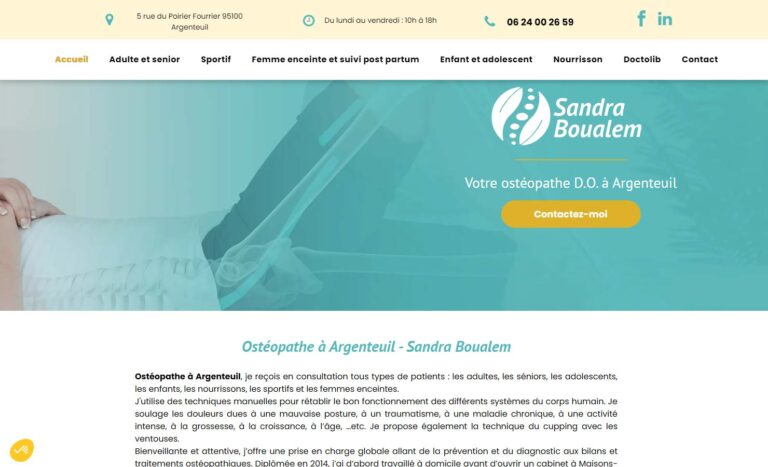 Sandra Boualem - Ostéopathe pour femme enceinte à Argenteuil