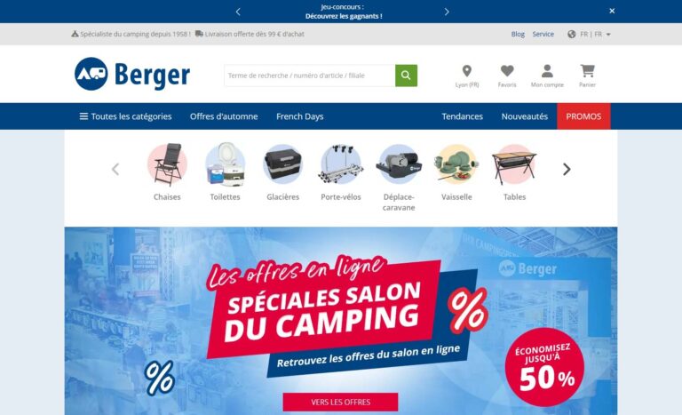 Berger Camping : Le spécialiste des accessoires de camping et de loisirs