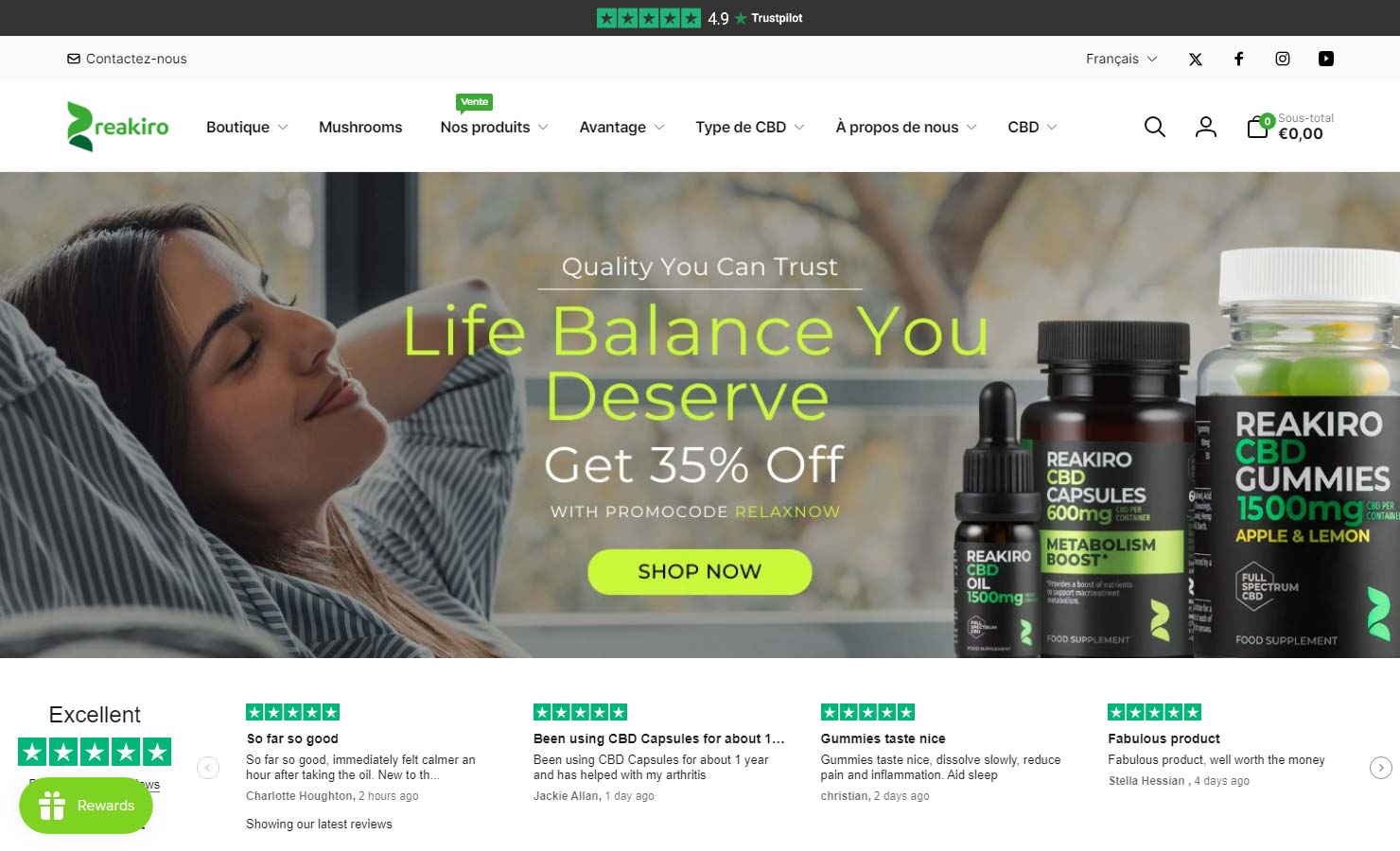 CBD Reakiro : Produits de CBD Premium