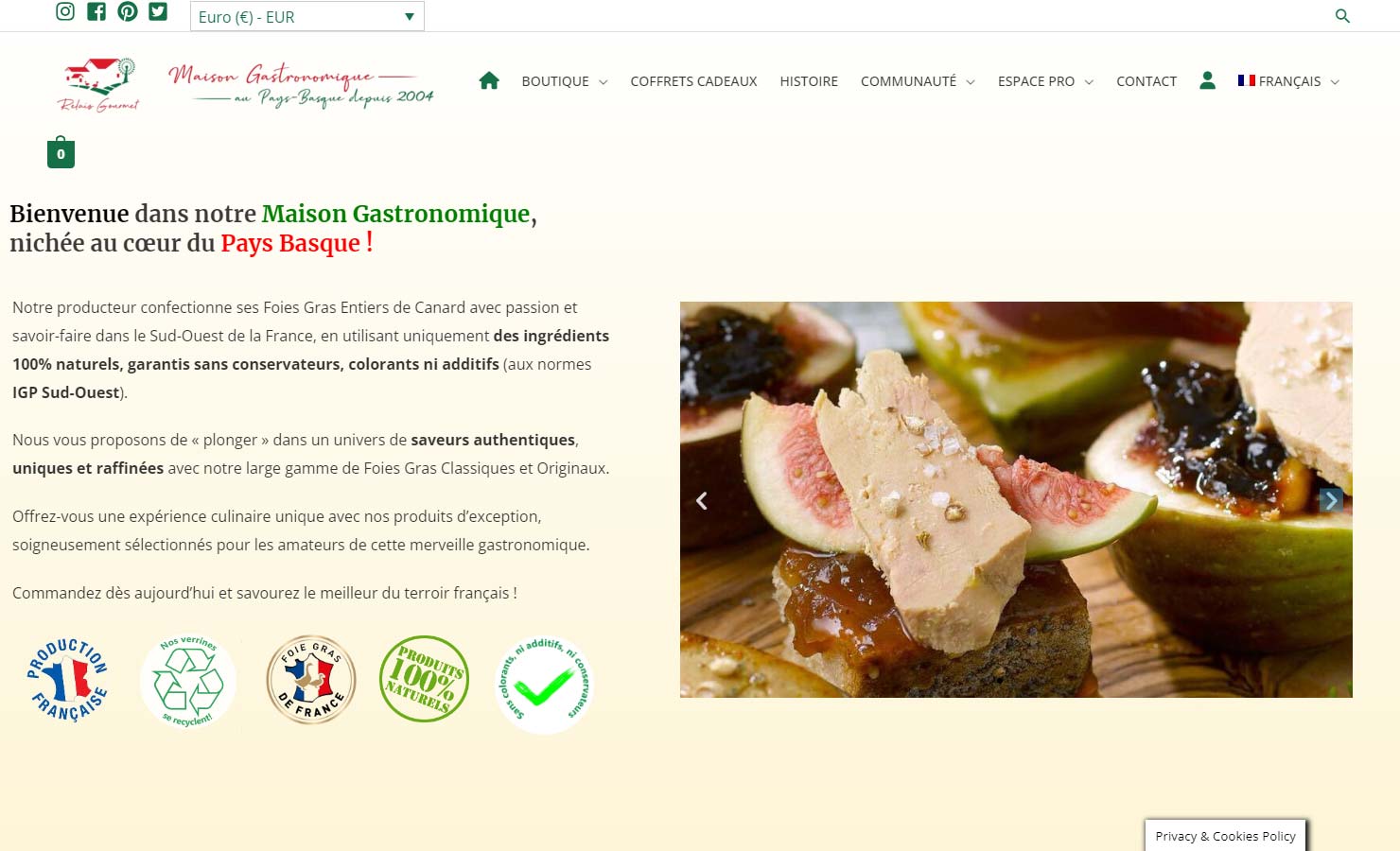 Relais Gourmet : L'épicerie fine en ligne pour des produits du terroir de qualité
