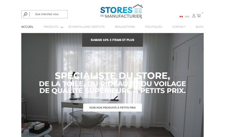 Rideau sur Stores du Manufacturier