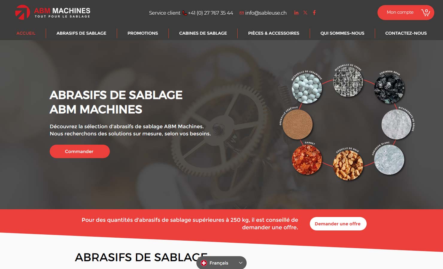 ABM Machines - Vente en ligne d’abrasifs de sablage