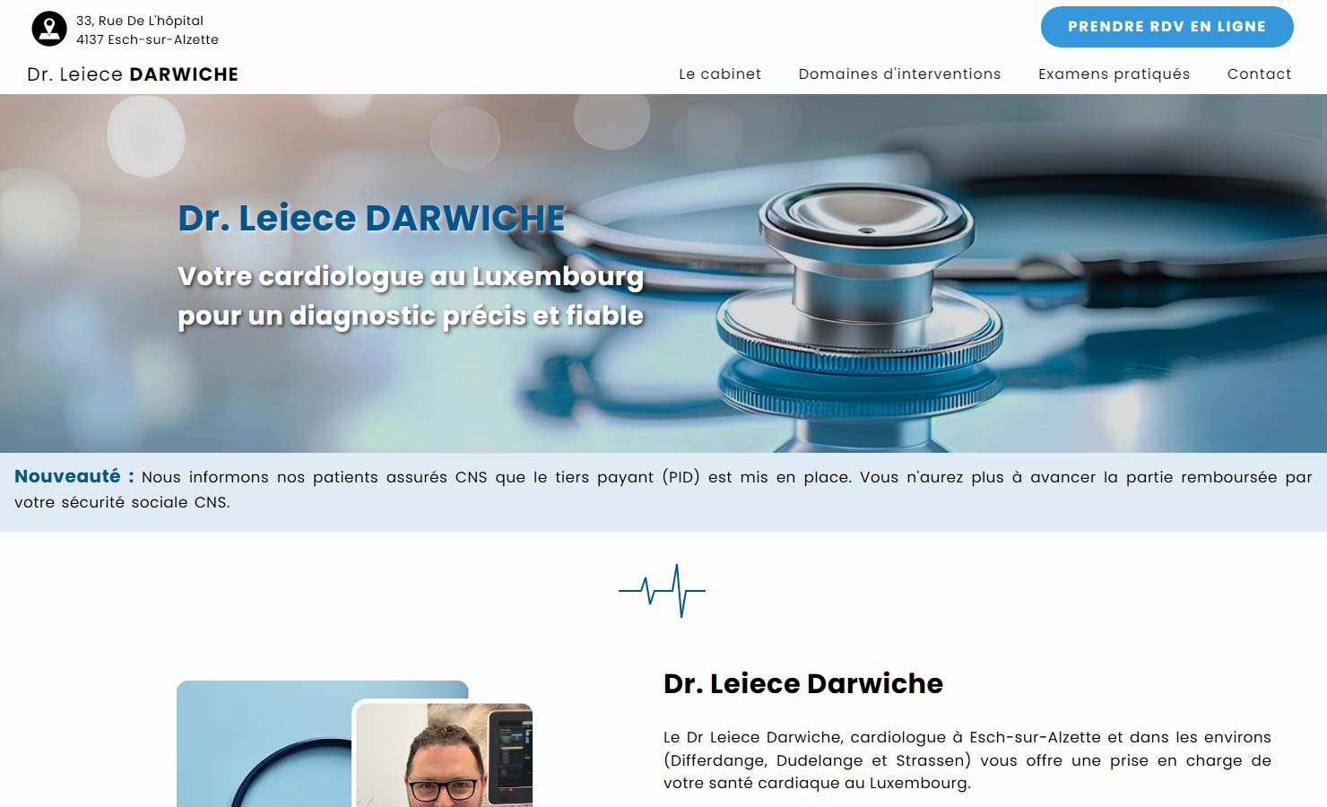 Dr. Leiece Darwiche, votre cardiologue à Esch-sur-Alzette au Luxembourg