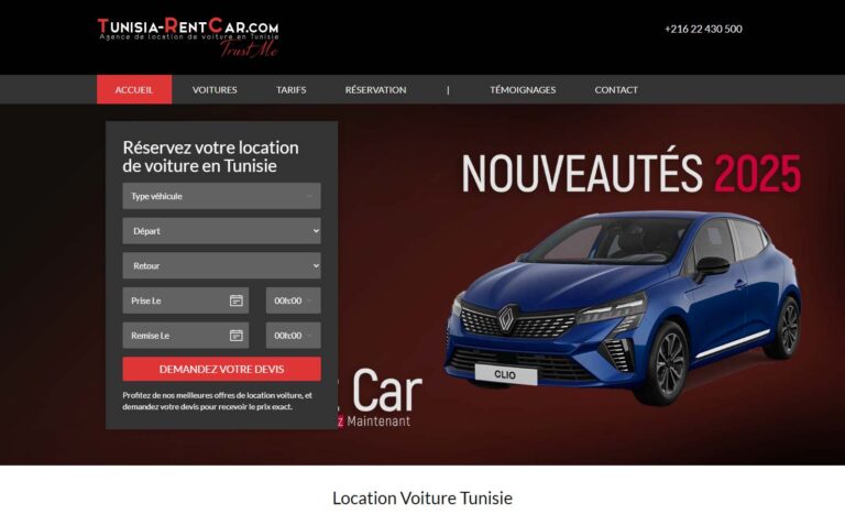Tunisia Rent Car : Votre Agence de Location de Voiture en Tunisie