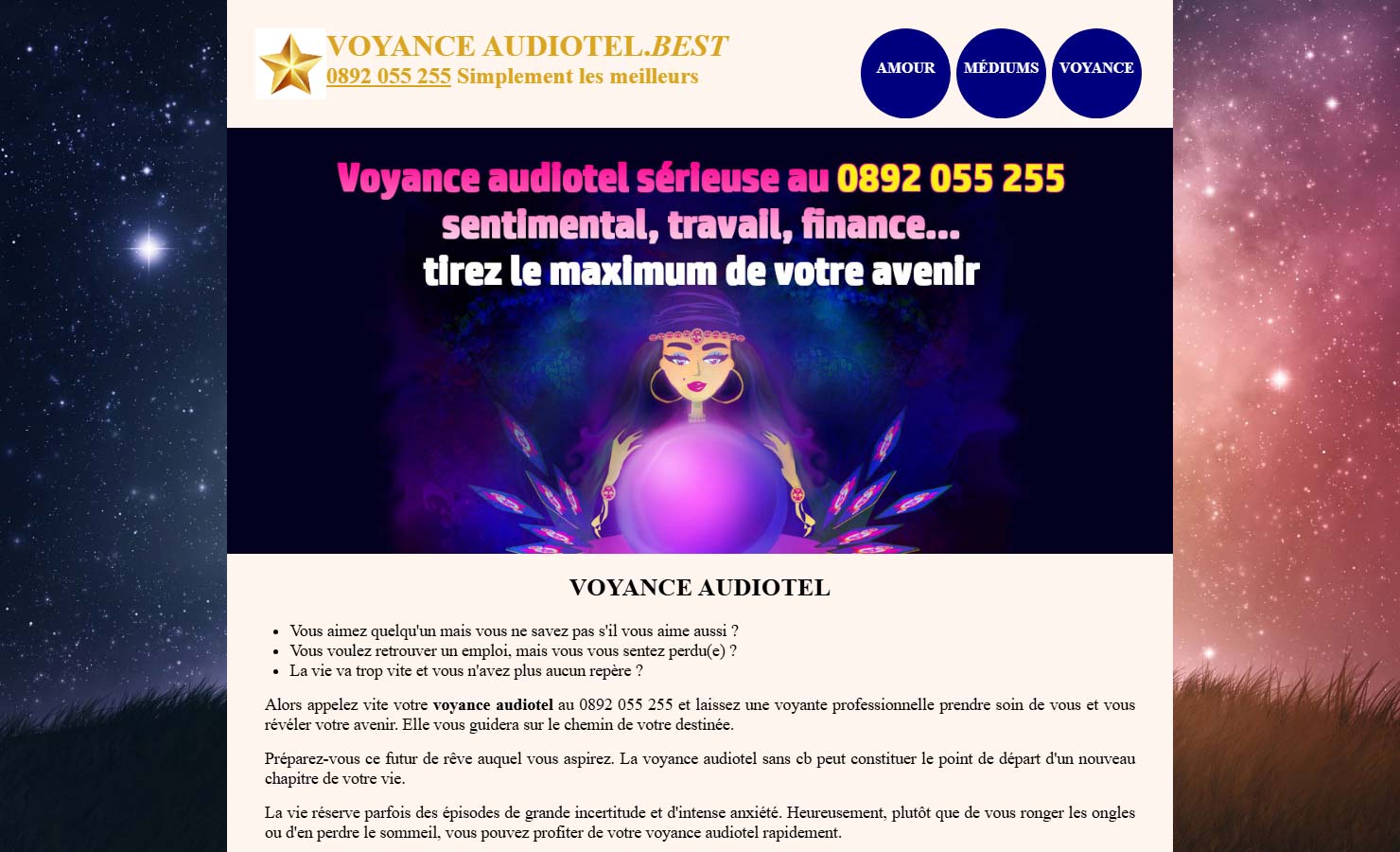 Voyance audiotel - sérieuse, sans attente par téléphone