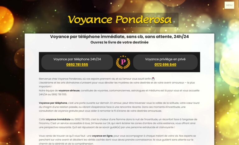 Voyance Ponderosa - la voyance gratuite de qualité