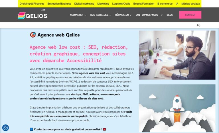 Agence web "pas cher" Qelios
