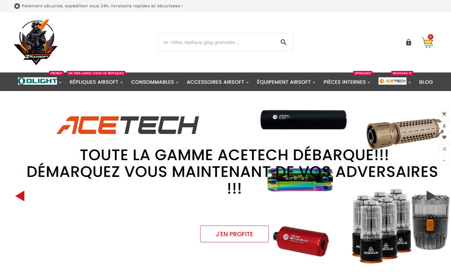 Zn-Airsoft — Boutique airsoft en ligne : répliques, accessoires & équipements