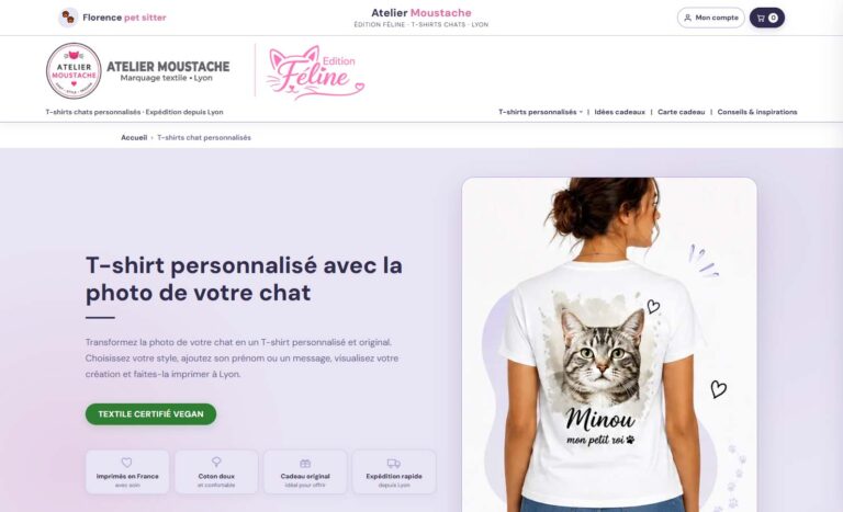 Atelier Moustache – T-shirts chat personnalisés
