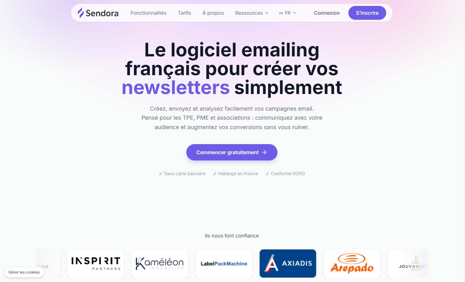 Sendora – logiciel emailing français pour TPE, PME et associations
